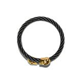 Twin Skull Steel Bangle